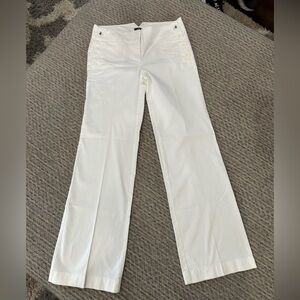LOFT White Marisa Trouserswith Decorative Sailor Anchor Buttons, NWOT!